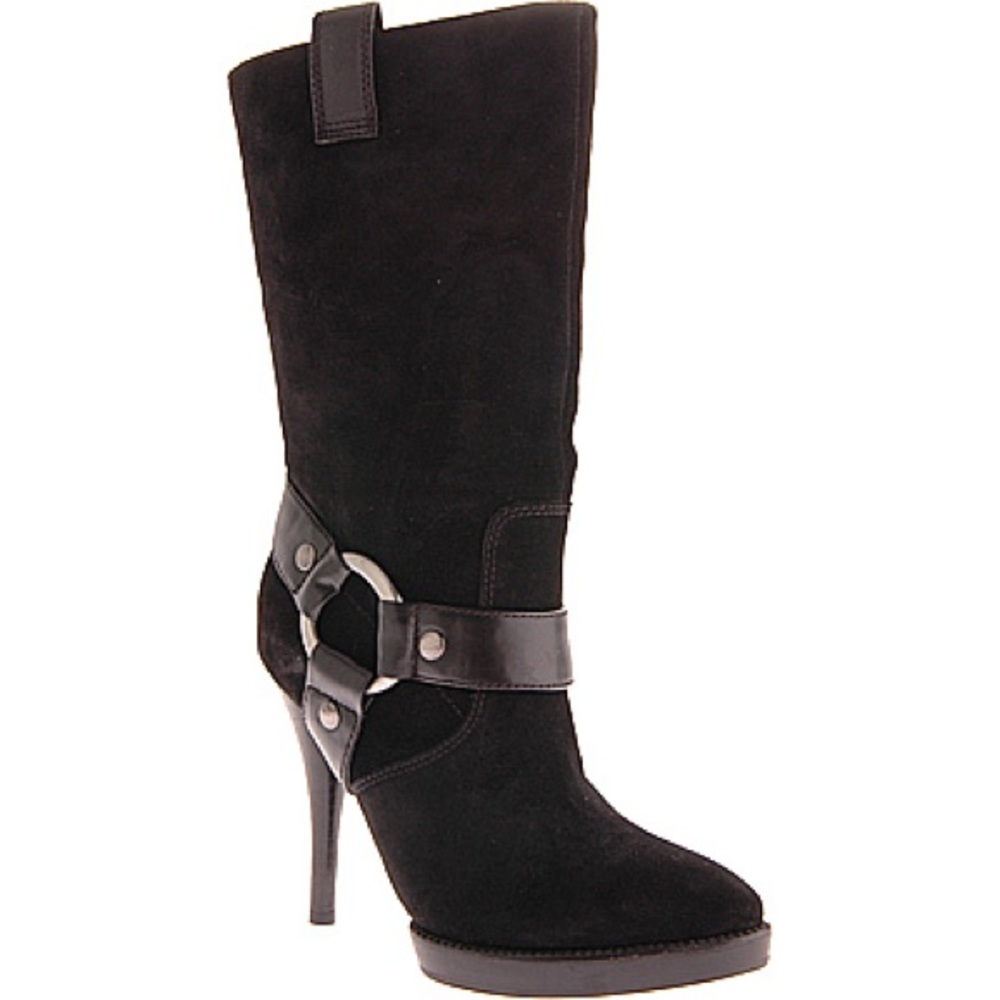 BCBG Sirlo Black Suede Boot Size 6
